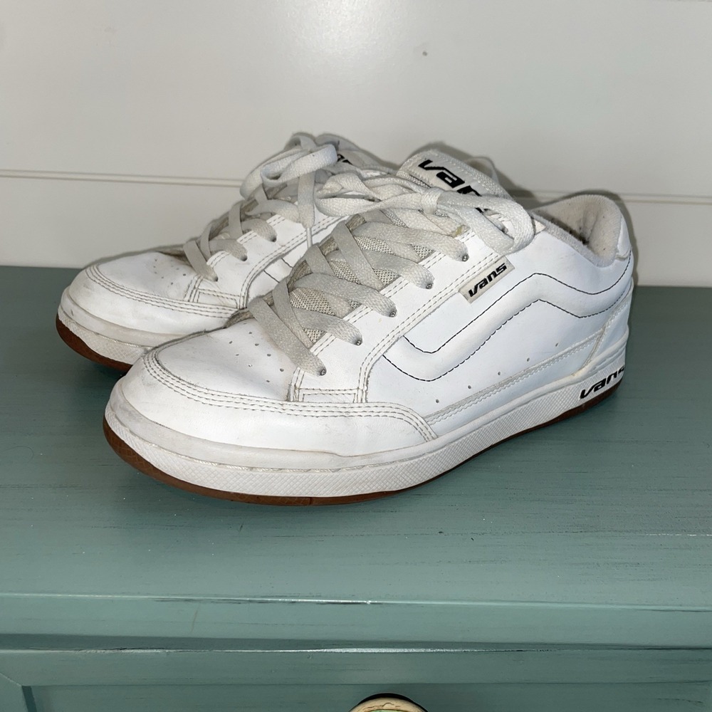 VTG Vans Snooka Mens 8.5 Low Top Skateboarding Sneakers White Leather